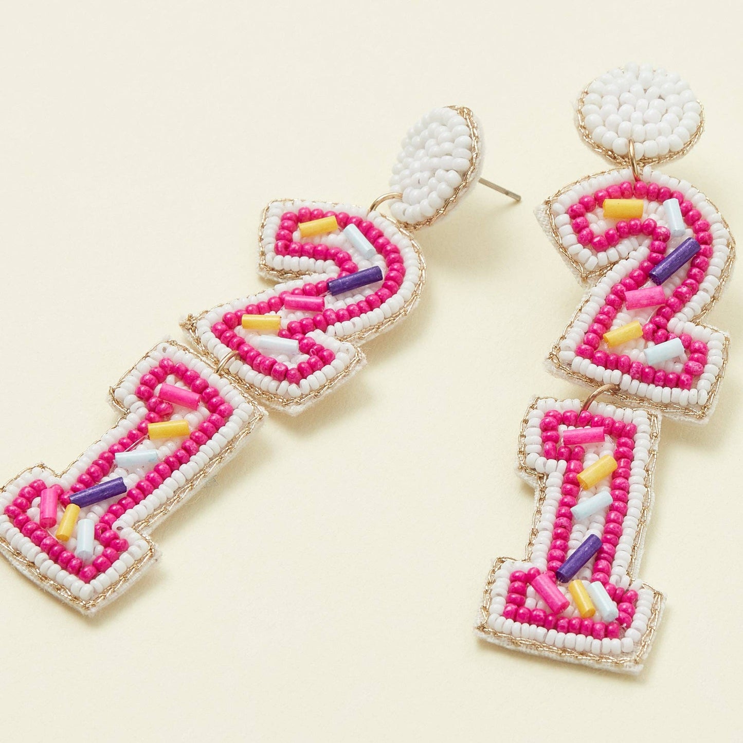 Happy 21 Beaded Earrings
