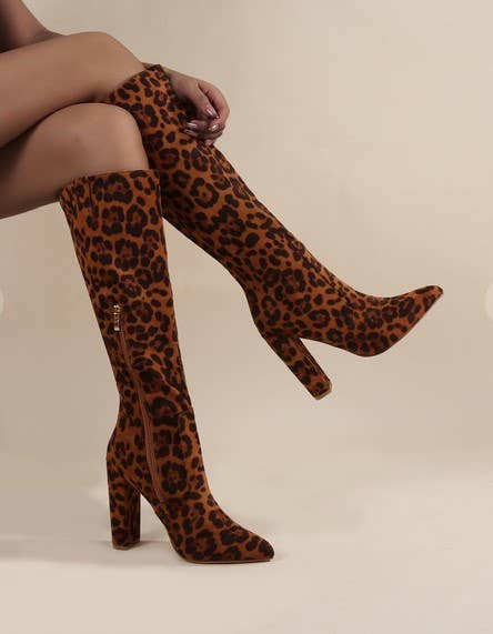 Leopard Print Knee-High Boot