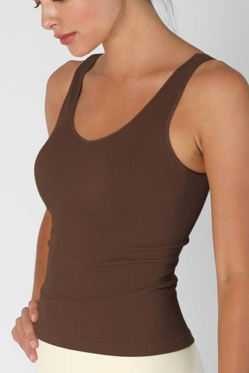 Ribbed Reversible Tank Cocoa