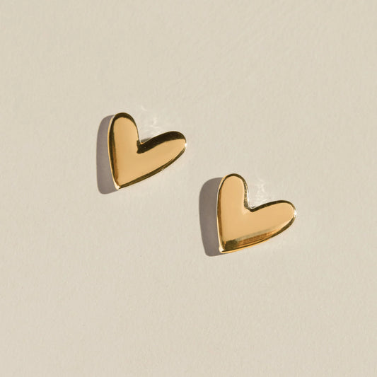 Gold Sweetheart Studs