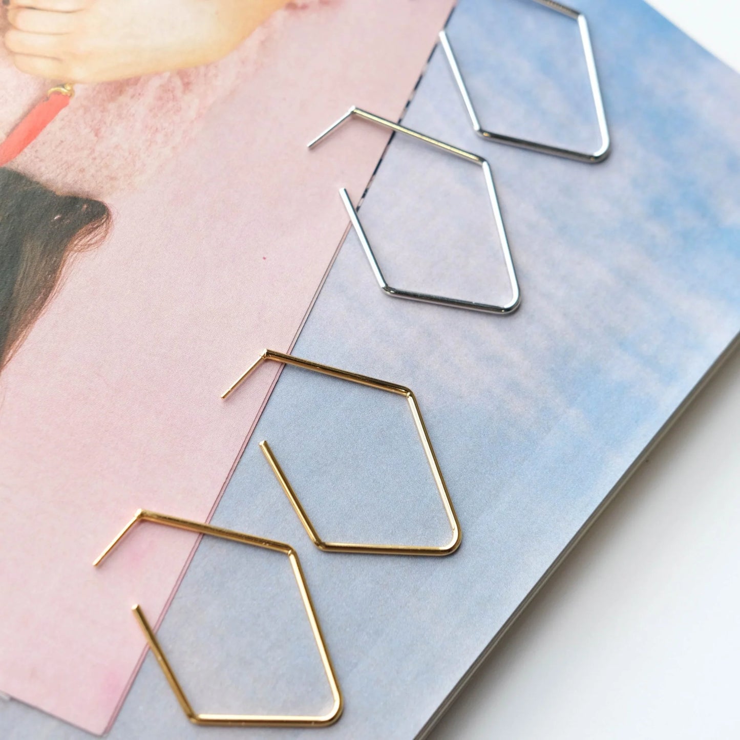 Diamond Hoops Silver