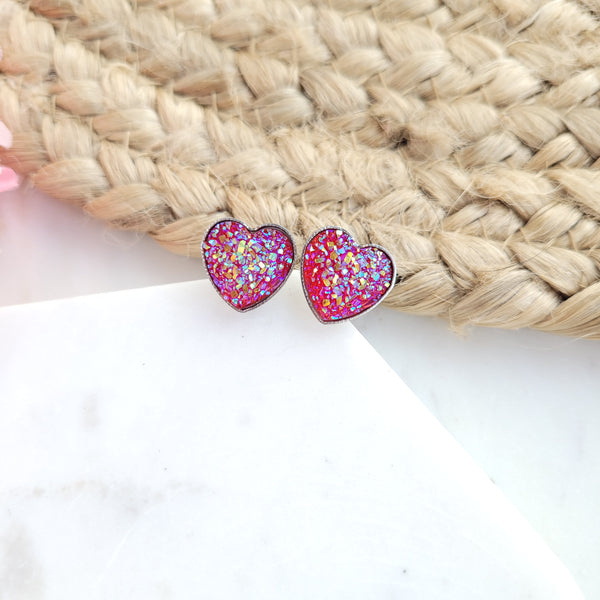 I Heart You druzy earrings