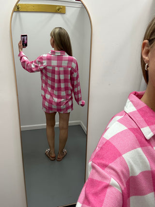 Pink Plaid PJ Set