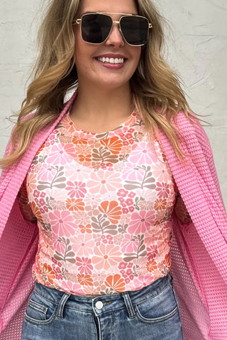Waffle Cardigan Lt Pink