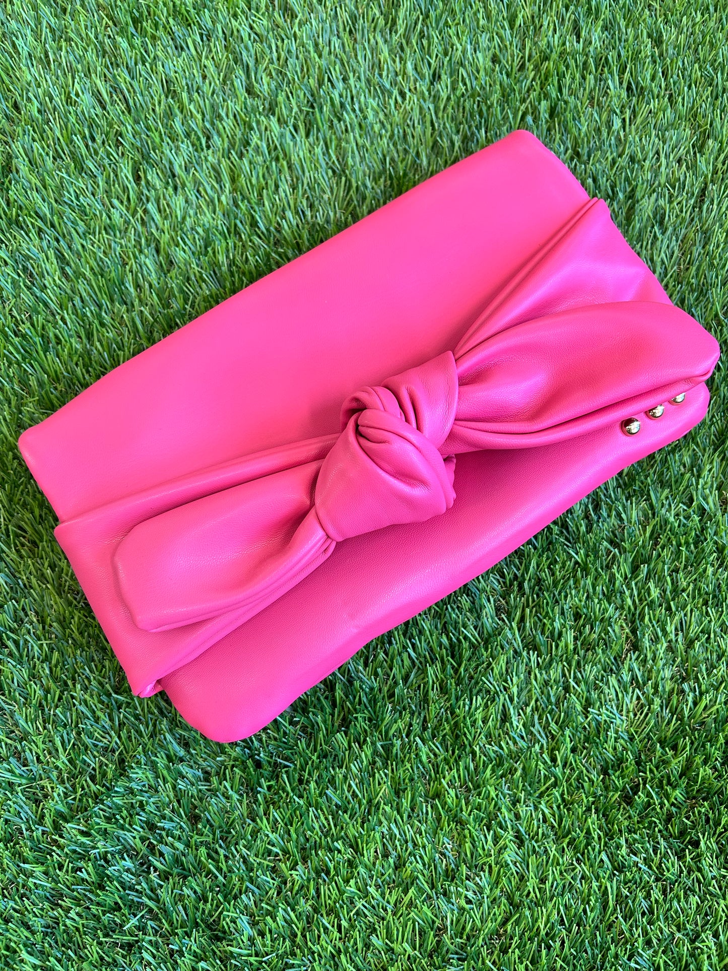 Bow Clutch Crossbody Bag Pink