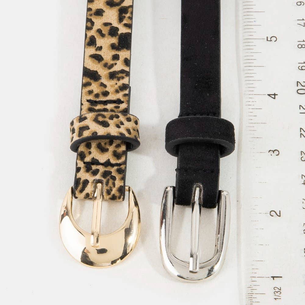 Black Leopard Belt Set
