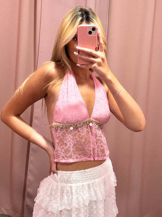 Pink Paradise Halter Top