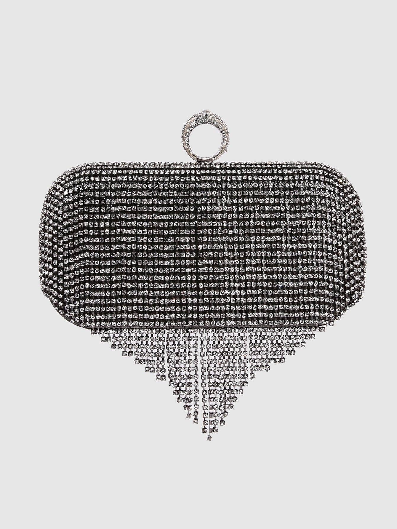 Dripping Sparkle Clutch Black