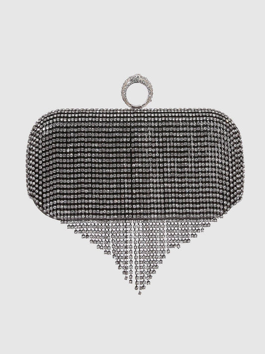 Dripping Sparkle Clutch Black