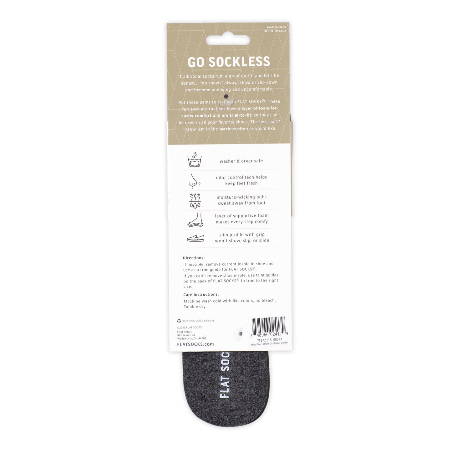 Flat Socks Dark Gray