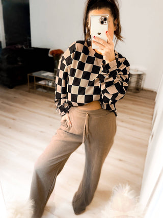 Checkered Casual Glam Pants