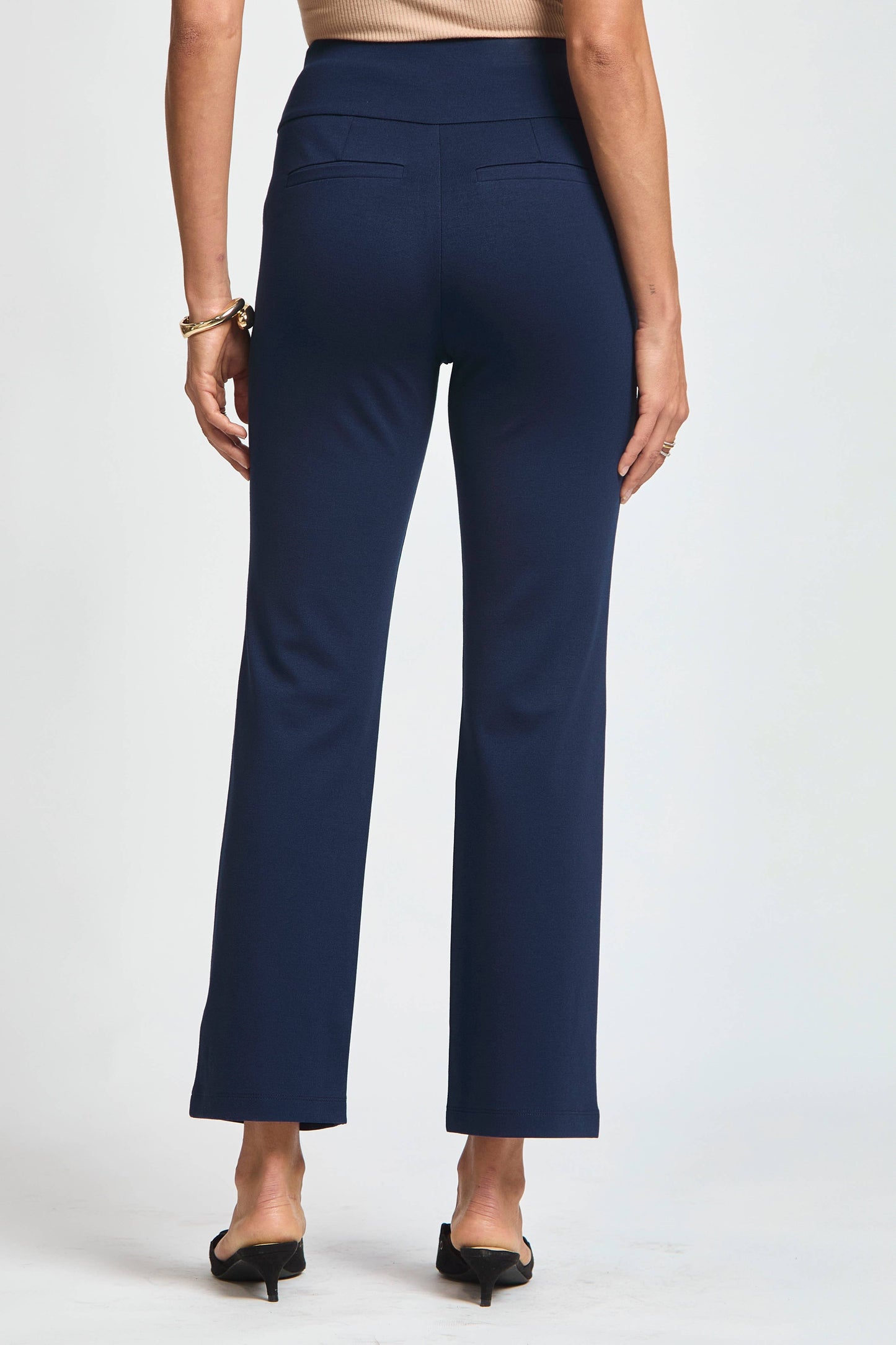 Ponte Slim Straight Pants 29" Navy