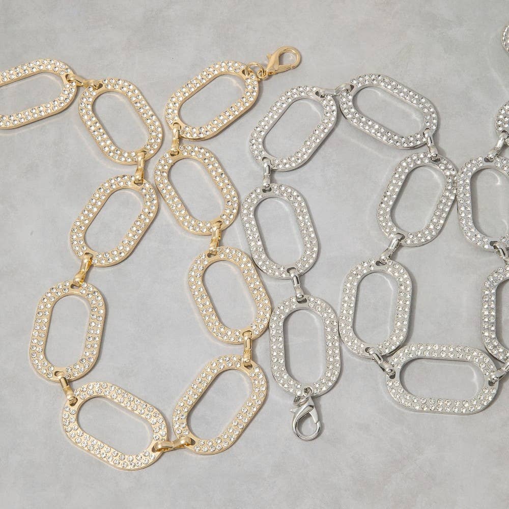 Pave Link Chain Belt