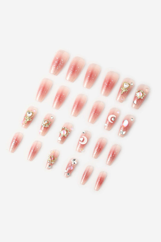 Celestial Moon - Coffin Press-On Nails