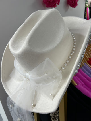Bride Veil Cowboy Hat