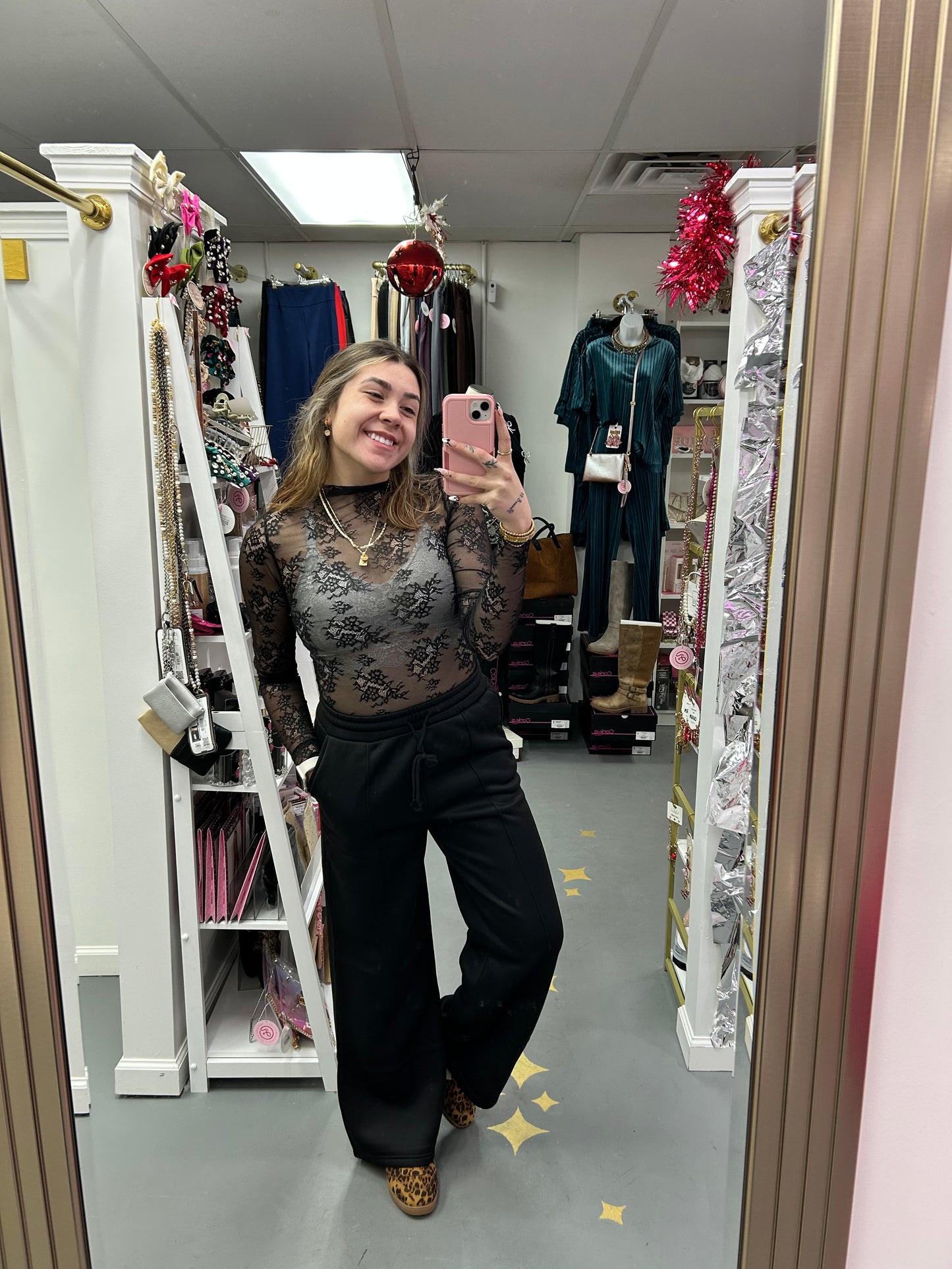 Wide Leg Scuba Sweatpants Black