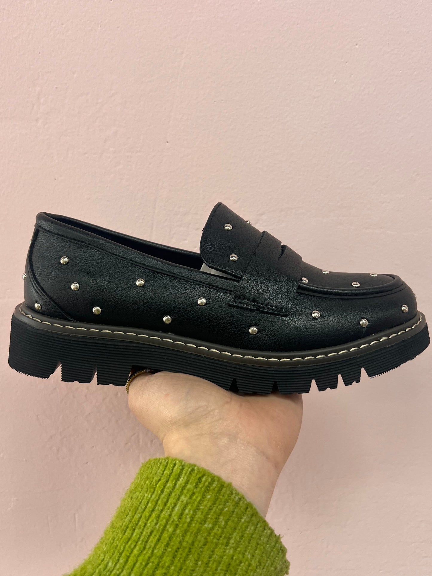 Black Studded Loafer