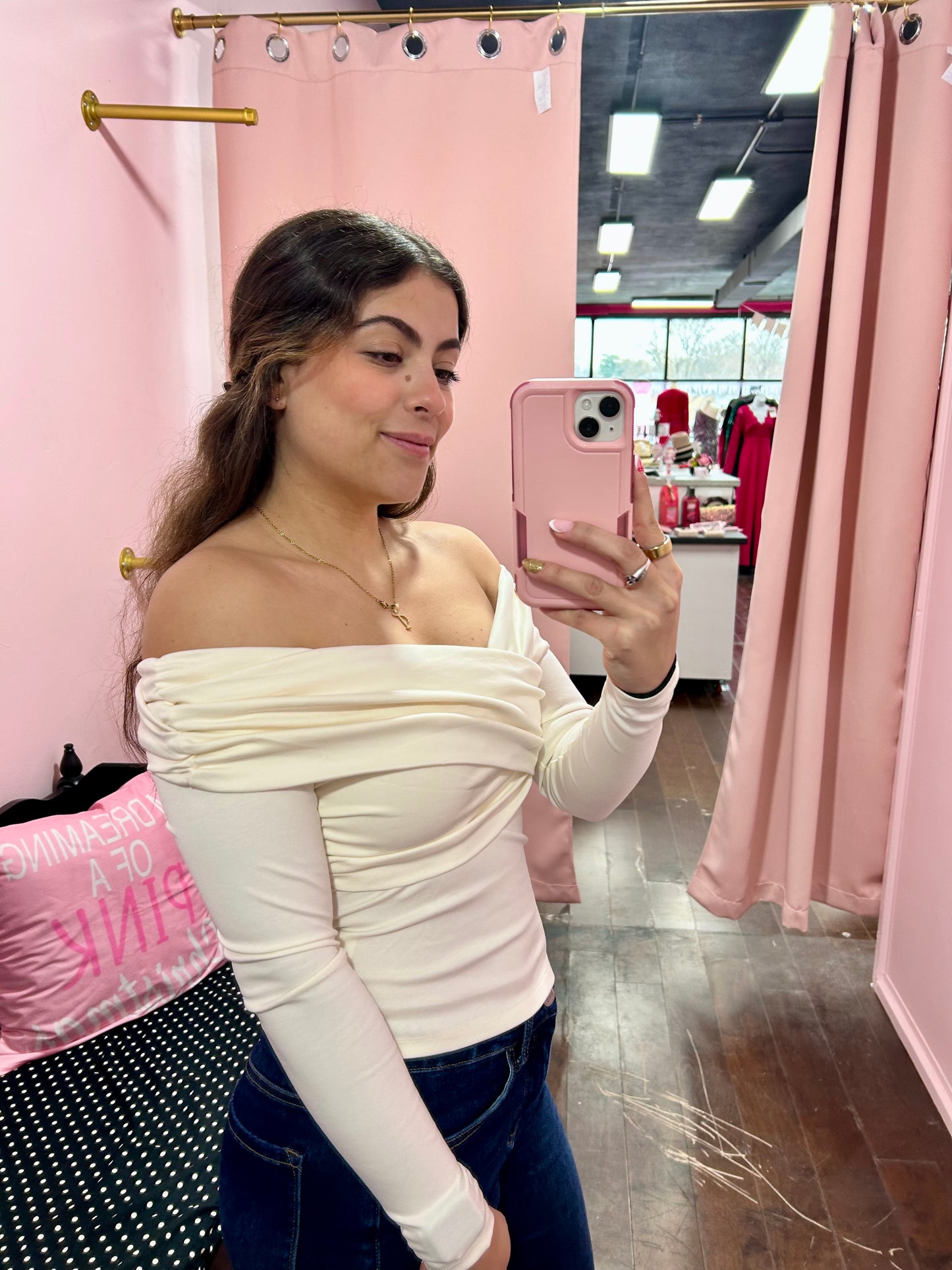 Draped Off-Shoulder Top