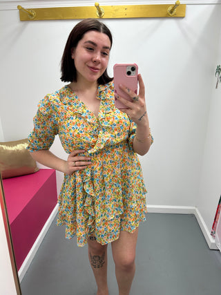 Chiffon Ruffle Floral Dress