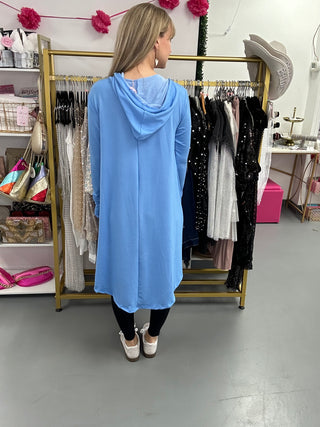 Hoodie Comfy Tunic Blue