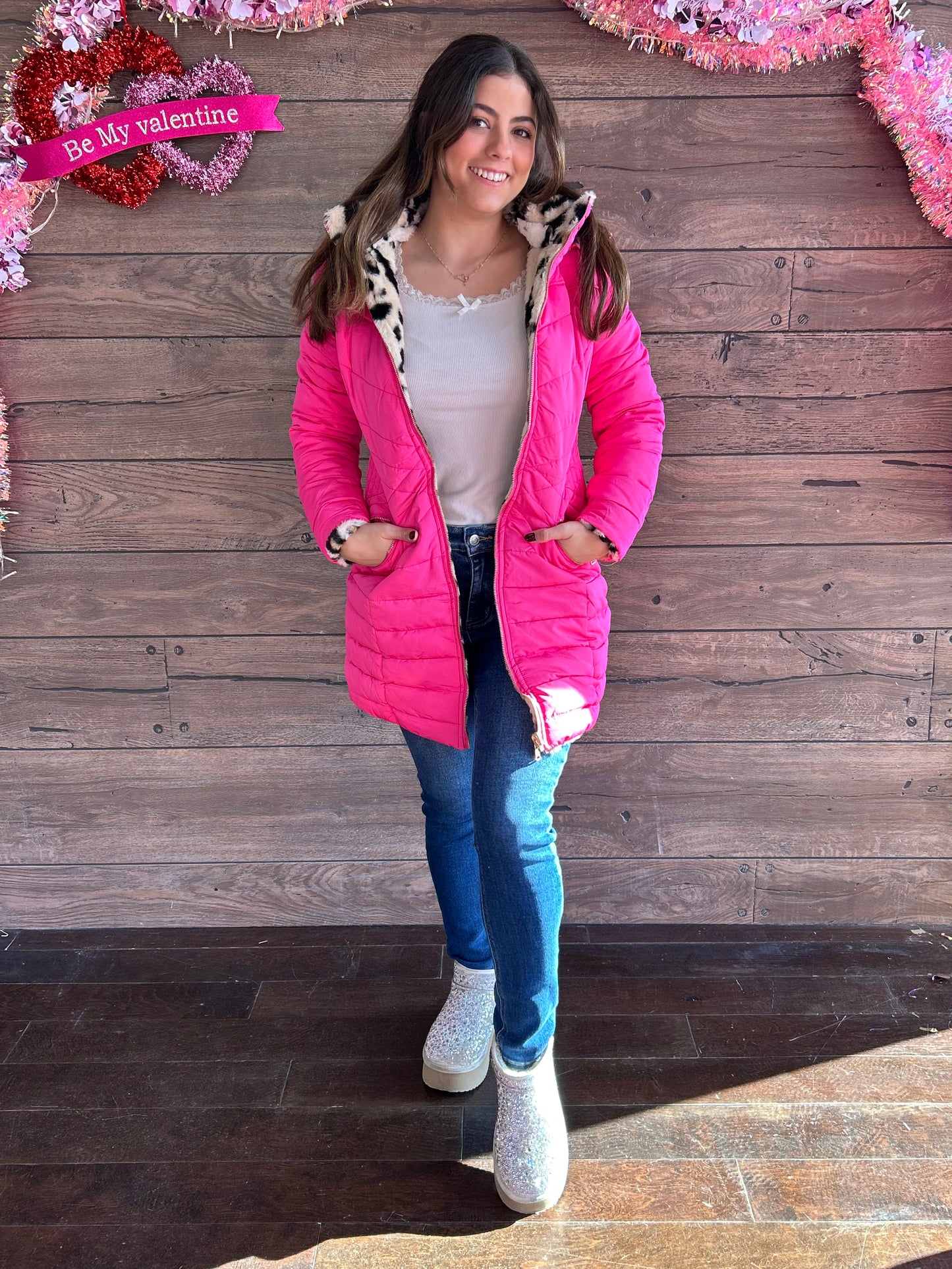 Reversible Luxe Puffer Pink