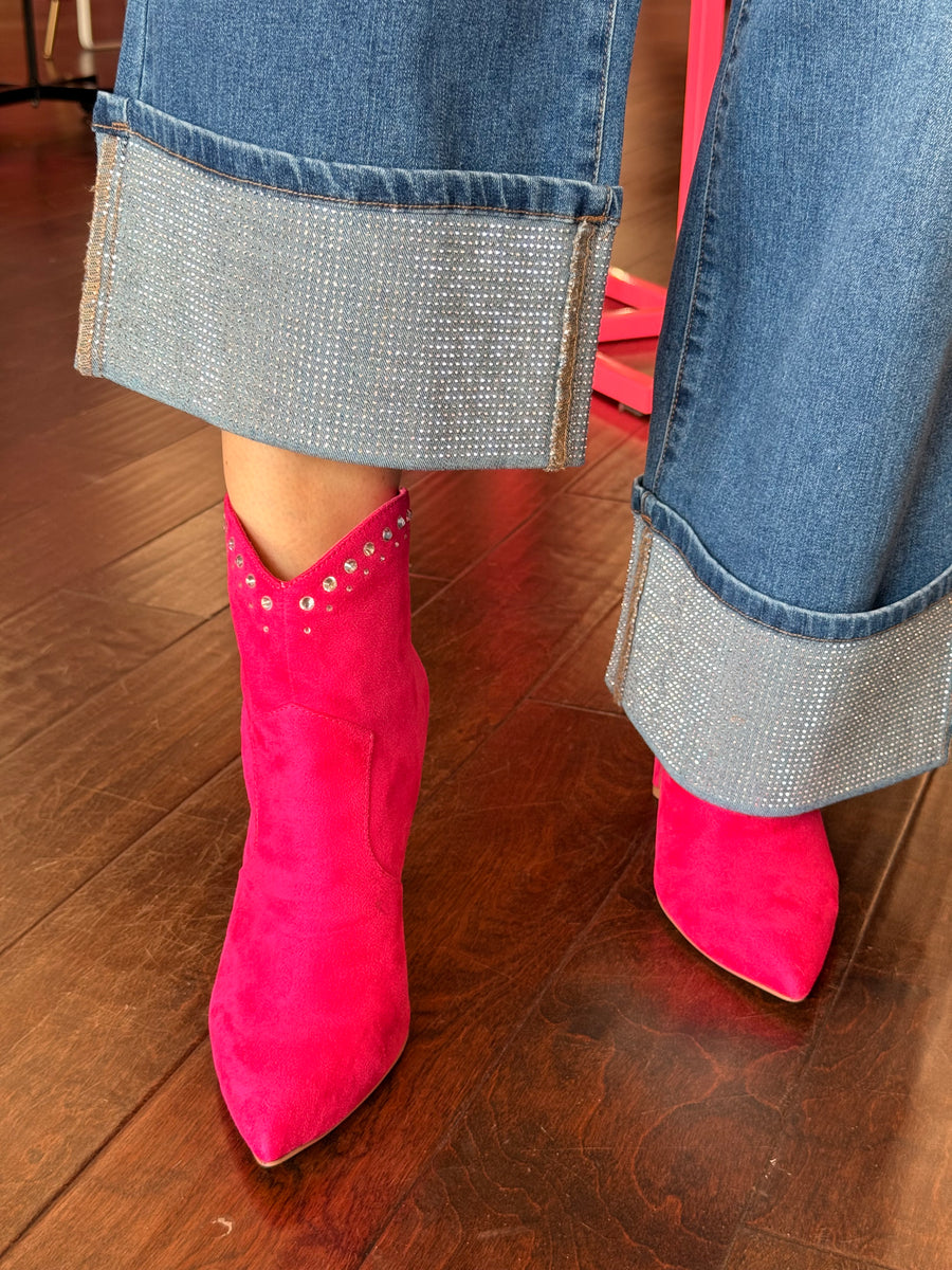 30" Cuff Crush Wide Leg Jeans