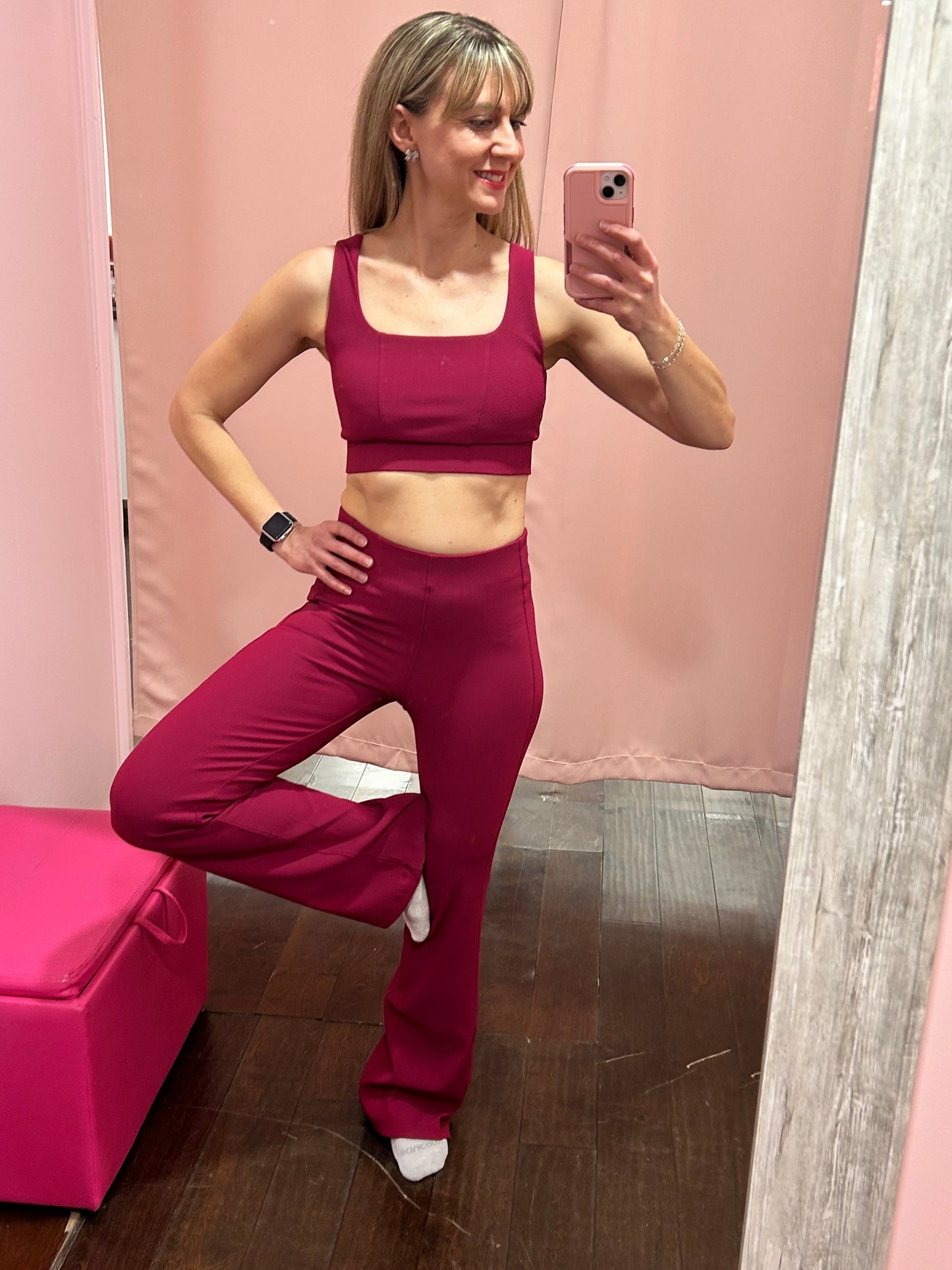 Pintuck Leggings Pomegranate