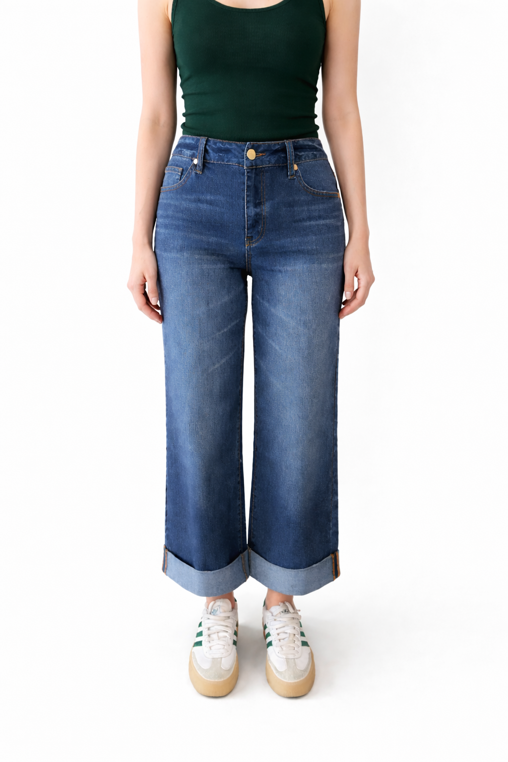 26.5"-32.5" Wide Leg Cuffed Jeans