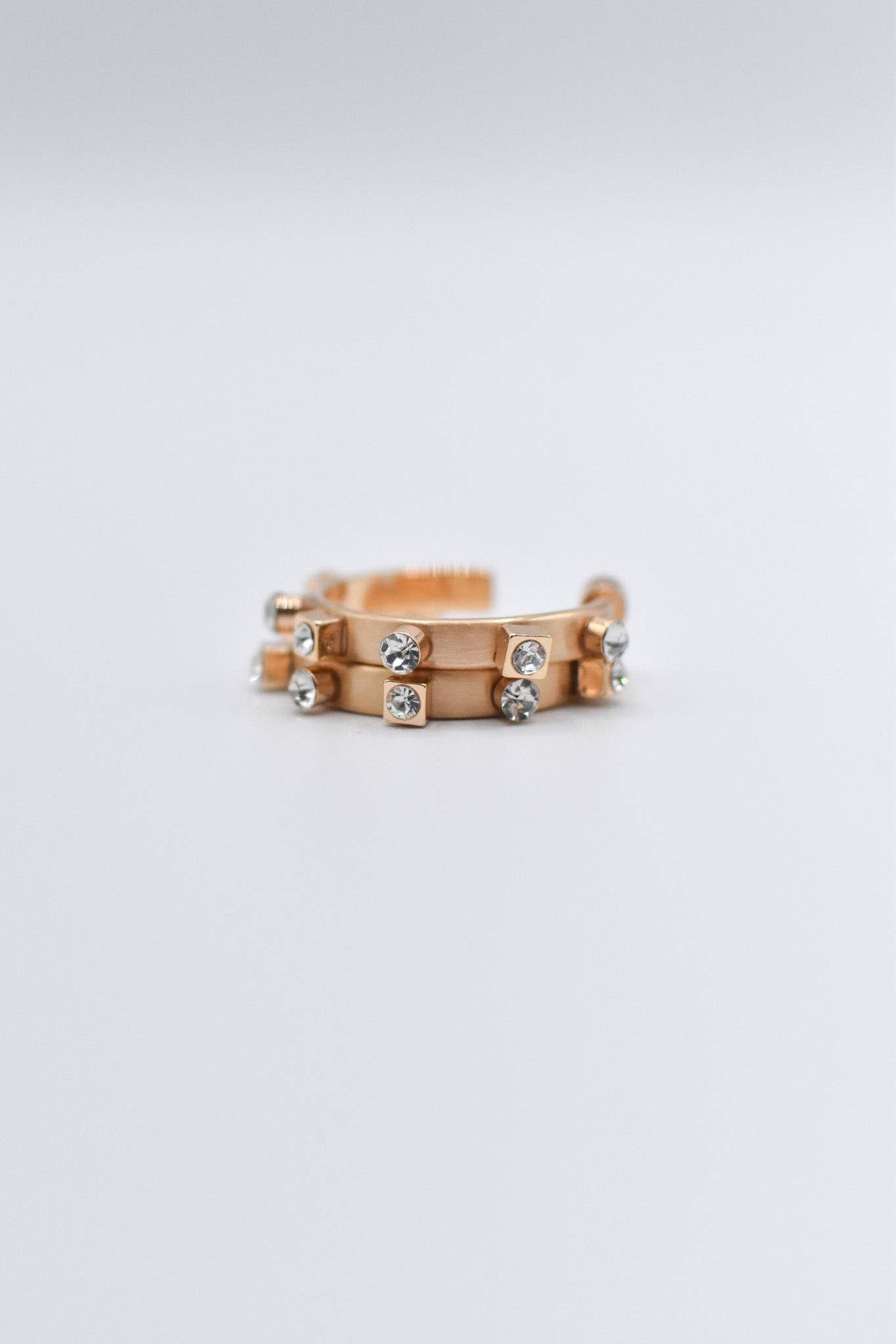 Mixed Metal Hoop - Gold (with matte silver stones)