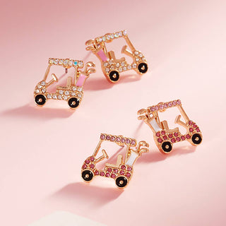 Pave Golf Cart Stud Earrings