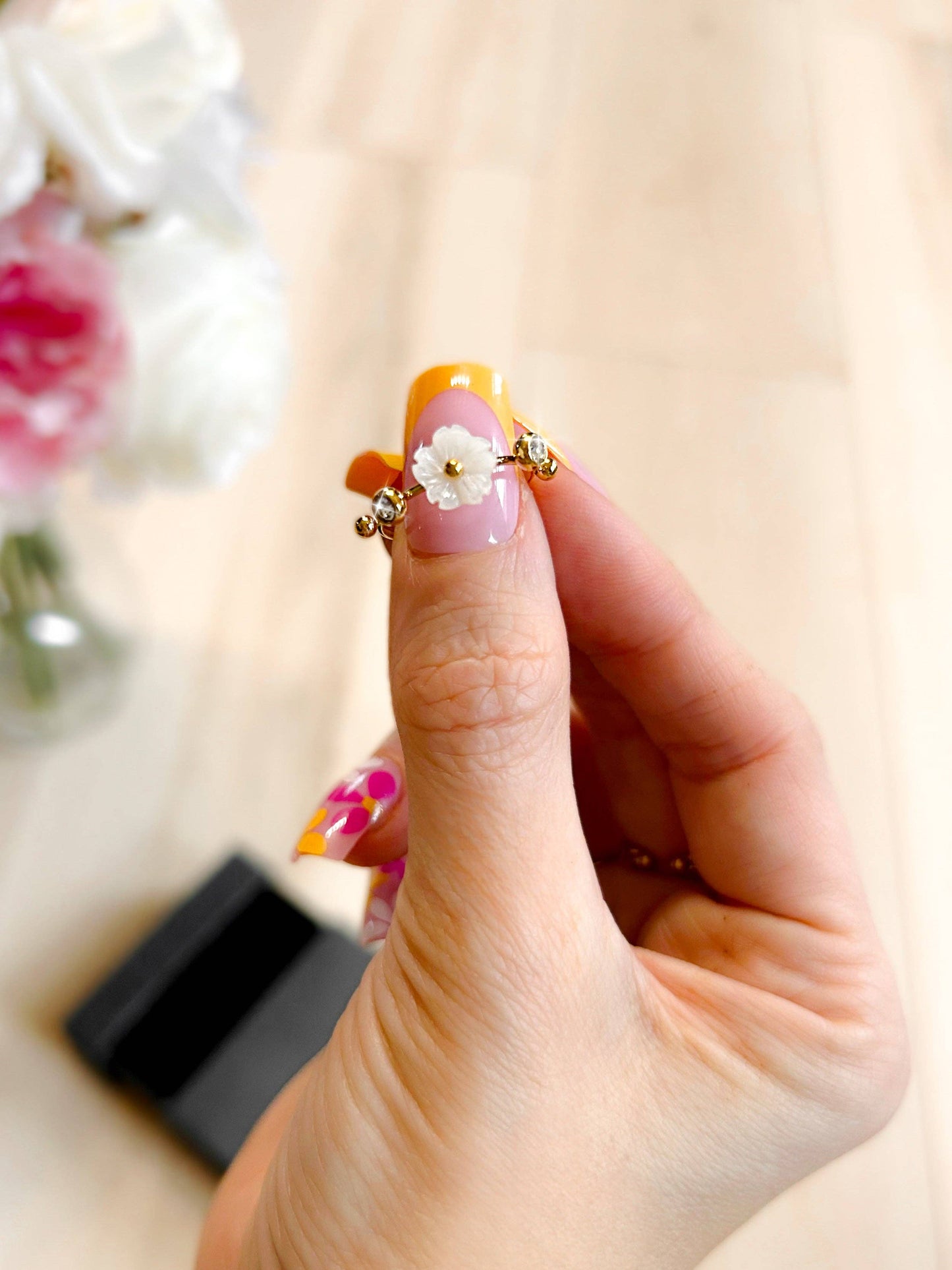 Daisy & Diamond 3 Piece Ring Set