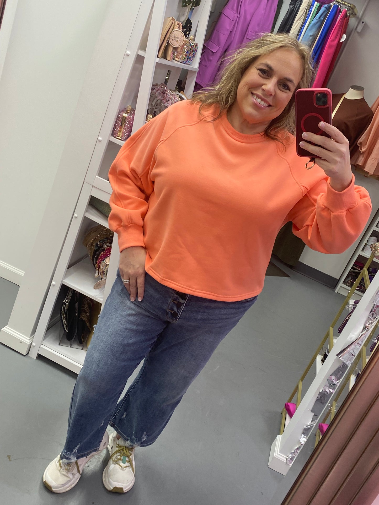 Balloon Sleeve Sweatshirt Cocoa