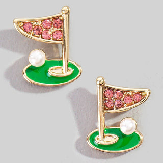 Pave Golf Cup Stud Earrings
