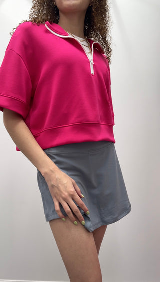 Half Zip Polo Pink