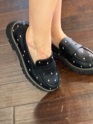 Black Studded Loafer