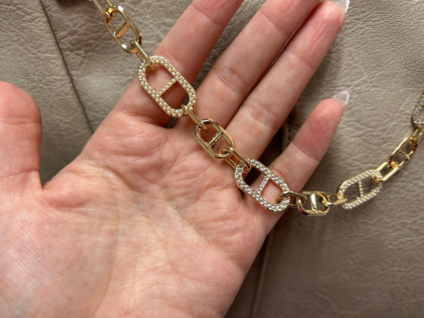 Bag Chain Pearls Sparkle