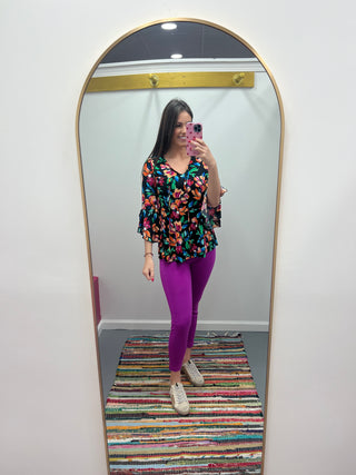 Skinny Ponte Pants 26" Magenta