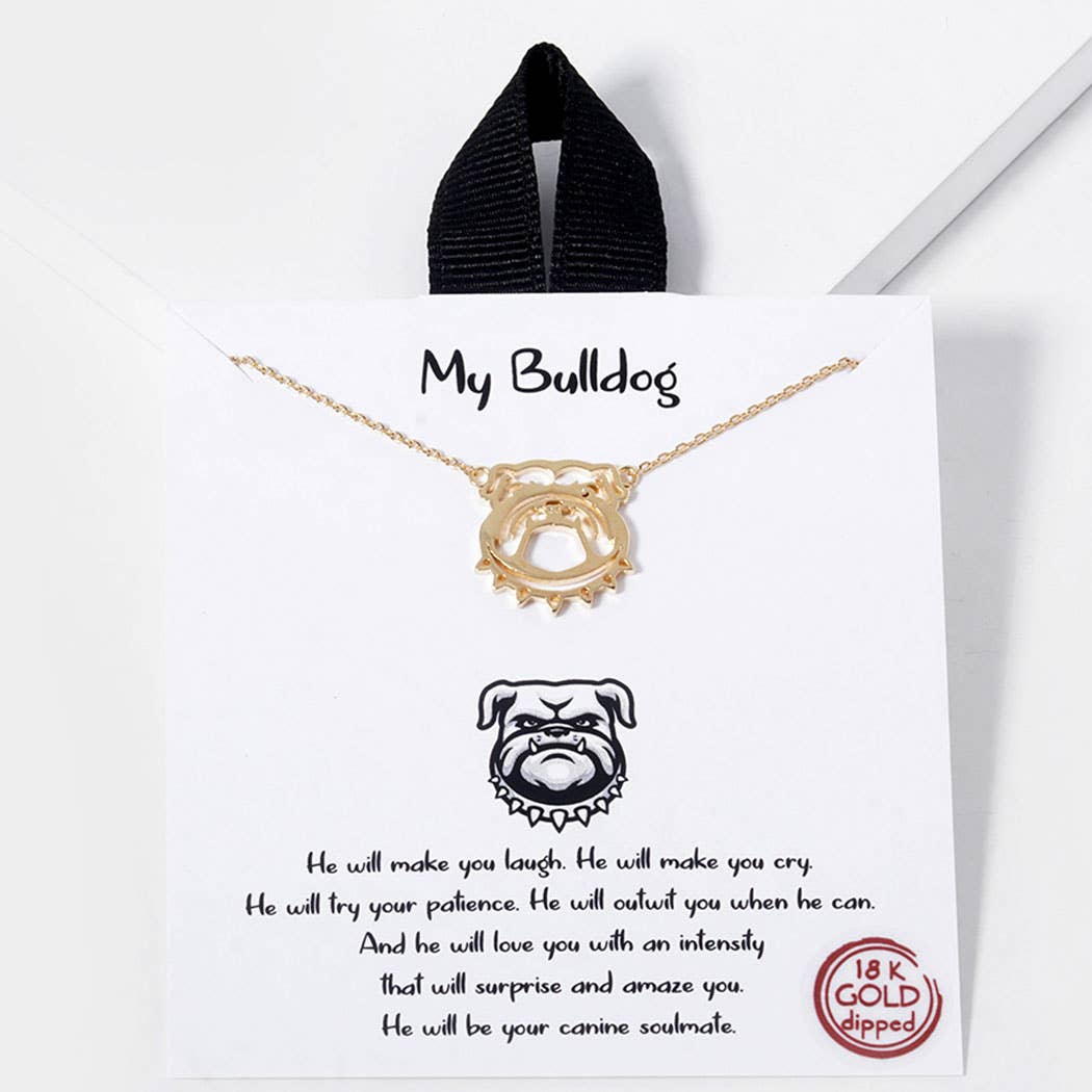 Bulldog Cutout Necklace