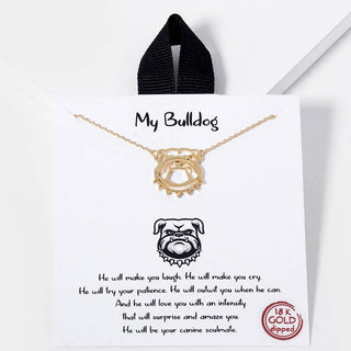 Bulldog Cutout Necklace