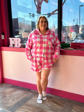 Pink Plaid PJ Set