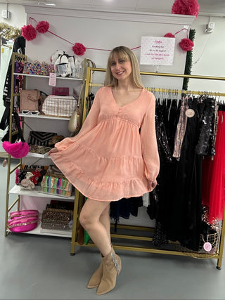 Babydoll Mini Dress Peach