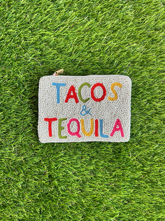 Beaded Tacos And Tequila Coin Purse