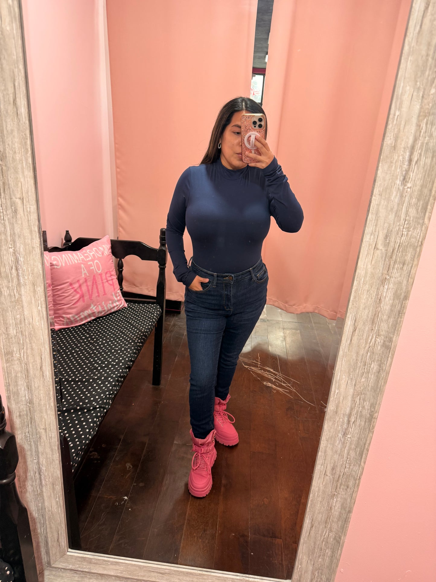 Curvy Butter Stretch Bodysuit Navy