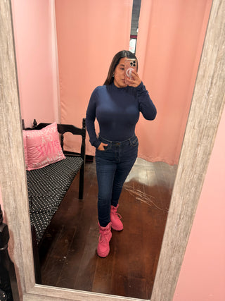 Curvy Butter Stretch Bodysuit Navy