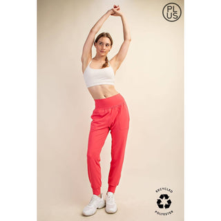Curvy Soft Joggers Flamingo