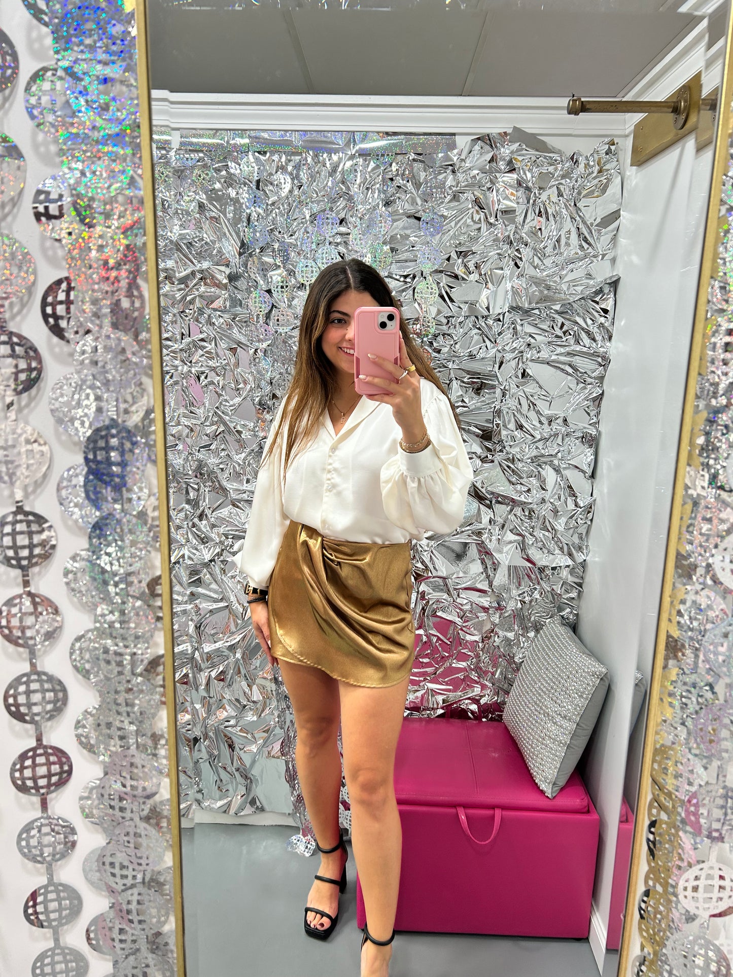 Mini Wrap Skort Gold