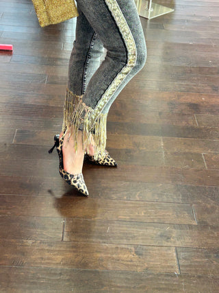 Leopard Slingback Kitten Heel with Buckle