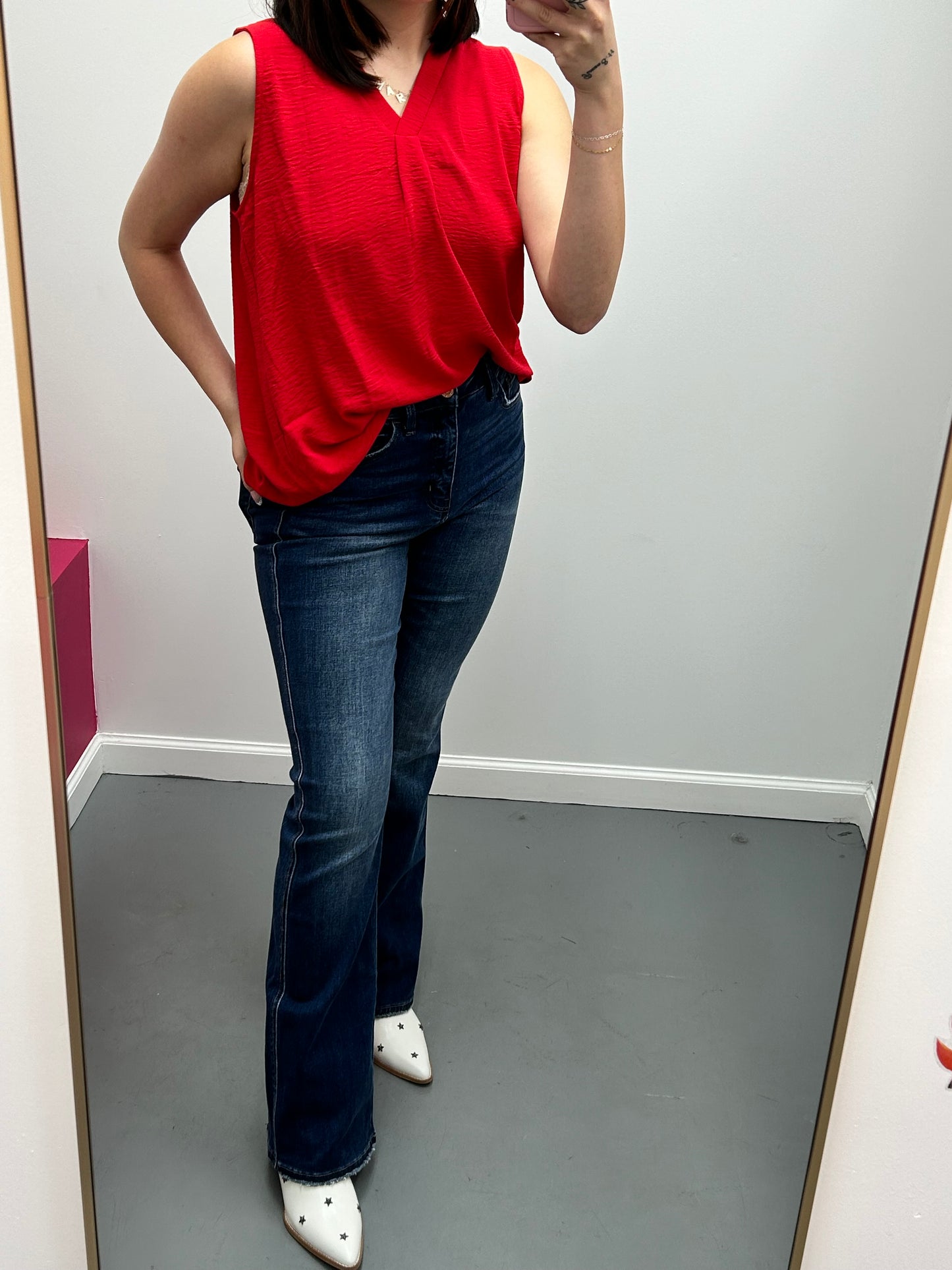 Layering Tank V-Neck/ Red