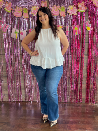 Curvy White Breeze Tank