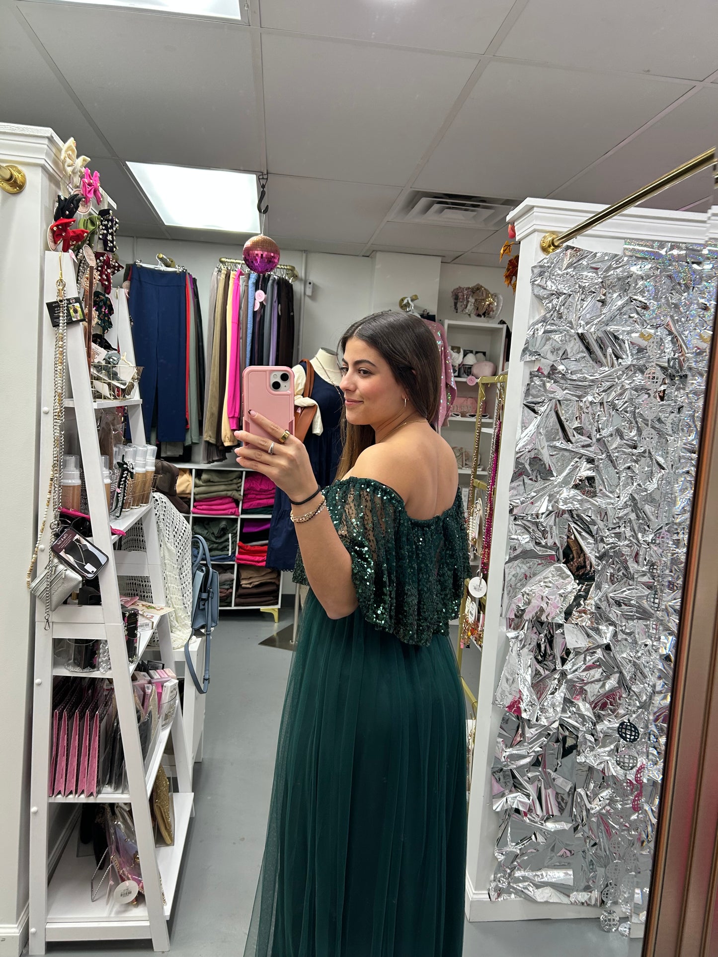 Off Shoulder Sequin Maxi Dress